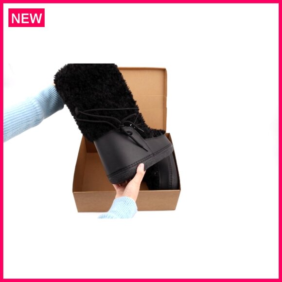 Furry Winter Snow Boots Waterproof Mid Calf Boots Flat Shoes Women - Picture 7 of 8